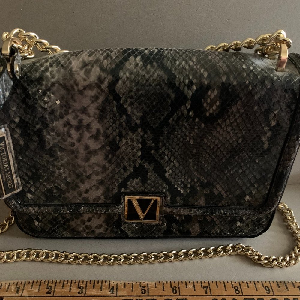 Victoria Secret Snakeskin Python Faux Leather Satchel Bag